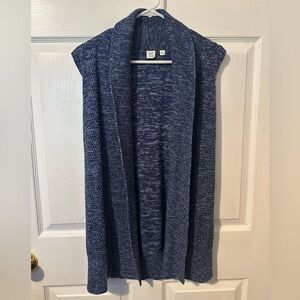 GAP Blue Knit Sleeveless Cardigan Open Sweater Vest